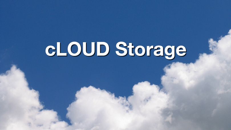 An image of clouds with the words "Cloud Storage" over it.